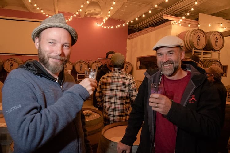 Barrel tasting at Chrysalis Beer brewery in Paonia, Colorado